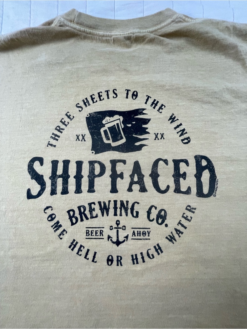 Shipfaced Brewing Co. Graphic Tee Tan (Beer colored) XXL